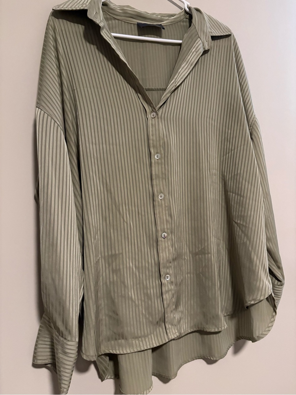 Hudson Gray Light Olive Striped Blouse